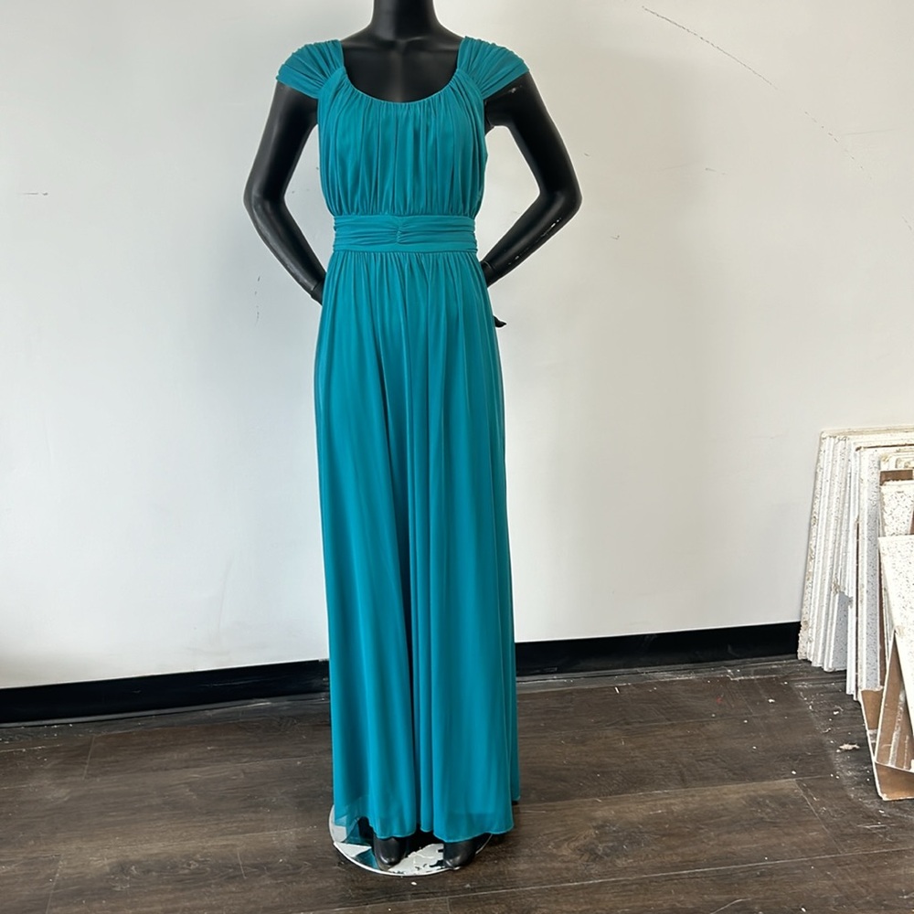 Size 4 Teal Long Dress flowey dress stretchy